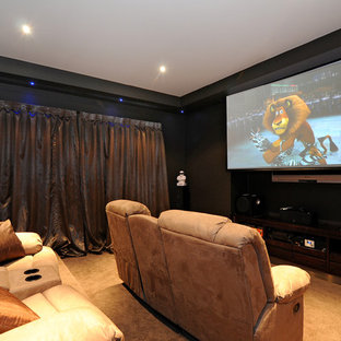 Inspiration for a farmhouse home theater remodel in Cairns