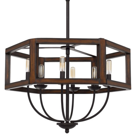 Cal Lighting FX-3761-6 Renton 6 Light 24"W Drum Chandelier - Dark Bronze