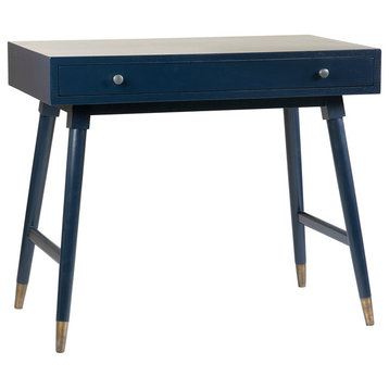 East at Main Selma 1-drawer Console Table with Gold Accents, Navy