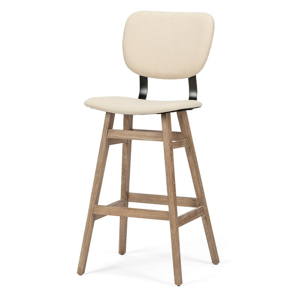 Mercana Holden Stool, Bar Height, Cream Fabric
