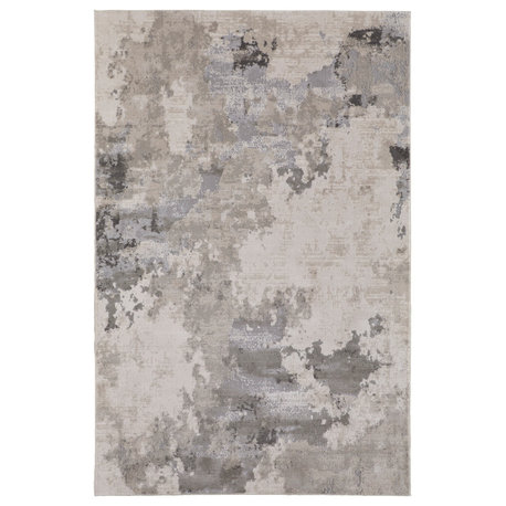 Weave & Wander Alexander Contemporary Watercolor Rug, Gray, 1'8"x2'10"