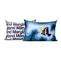 Maryland map pillow, blue - Decorative Pillows