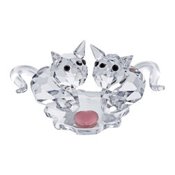 Inviting Home Inc. - Cut Crystal Sweetheart Cats - Decorative Objects And Figurines