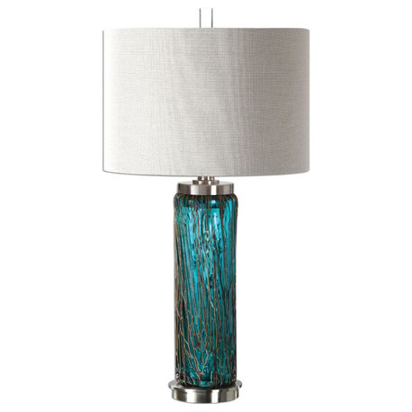 Uttermost Almanzora Blue Glass Lamp