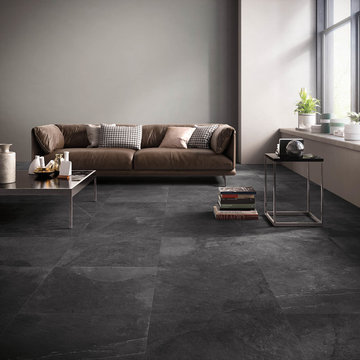 Stonework: Living - Pavimento effetto pietra ardesia nera