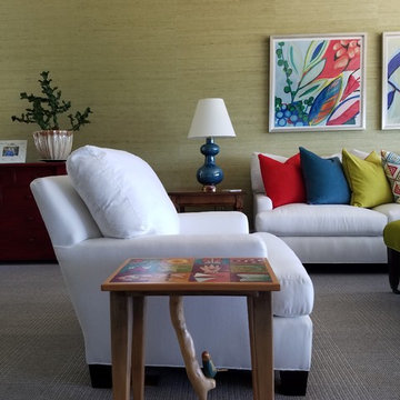 Grasscloth Install: Large Family Room