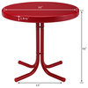 Retro Metal Side Table, Coral Red