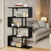 Modern 5-Tier Bookshelf, S-Shaped for Living Room Home Office, Black