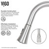 VIGO Aylesbury Pull-Down Spray Kitchen Faucet With Dispenser, Stainless Steel
