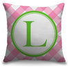 "Letter L - Circle Plaid" Pillow 16"x16"