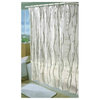 Ex-Cell 1ME-040O0-3066-311 PEVA Shower Curtain, White w/Green Bamboo, 70"x72"