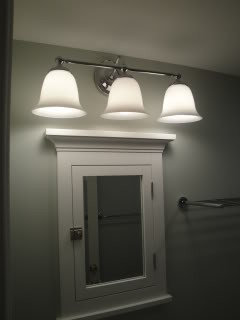 lights above medicine cabinet