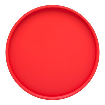 Kraftware Round Serving Tray, Red