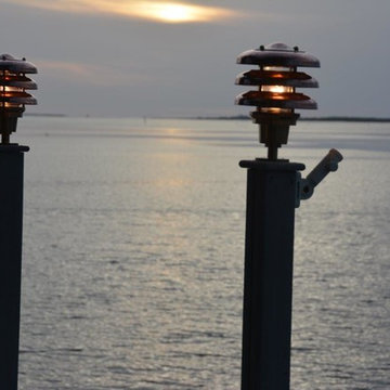West Coast FL- Nautical Dock lighting with copper and bronze lights.