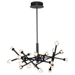 Artcraft Lighting - Batton 27W LED Pendant, Black - The "Batton" collection mid size pendant features  glass cubes illuminated by LEDs. The frame's arms can be configured as desired and has a black finish (includes hang straight).
