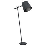 EGLO - Granadillos Floor Lamp, Black Finish, Black Fabric Shade - Features: