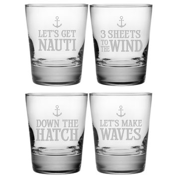 Sea Legs 4-Piece Double Old Fashioned Glass Set