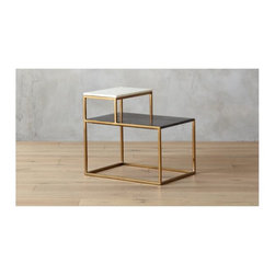 2 tone marble side table | CB2 - Dining Tables