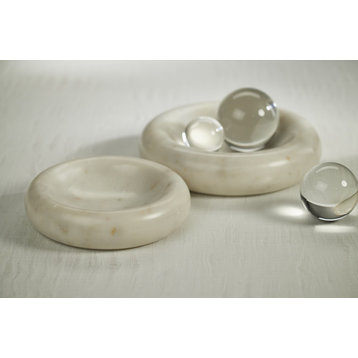 Monza Curved Round Marble Bowl, Small