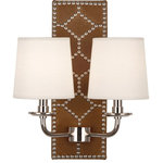 Robert Abbey - Robert Abbey S1030 Williamsburg Lightfoot - Two Light Wall Sconce - Designer: Williamsburg  Cord CoWilliamsburg Lightfo English Ochre Leathe *UL Approved: YES Energy Star Qualified: n/a ADA Certified: n/a  *Number of Lights: Lamp: 2-*Wattage:60w B Candelabra Base bulb(s) *Bulb Included:No *Bulb Type:B Candelabra Base *Finish Type:English Ochre Leather/Polished Nickel