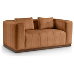 Meridian Furniture - Mallina Upholstered Loveseat, Cognac, Vegan Leather - Indulge in the allure of the Cognac Vegan Leather Mallina Loveseat by Meridian Furniture. Its captivating design and luxurious Cognac Vegan Leather elevate any space with effortless elegance. Crafted with precision and durability in mind, this stunning piece becomes the focal point of gatherings, fostering moments of connection and warmth. Embrace sophistication and style with the Mallina Loveseat, a testament to exquisite taste and timeless beauty.