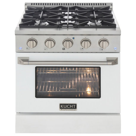 KUCHT Pro-Style 30" 4.2 cu. ft. Range, White, Natural Gas