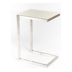 Safari Cee Satin Nickel Side Table | Latte Acid - Coffee Tables
