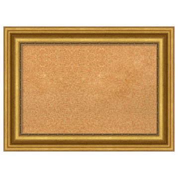 Framed Natural Cork Board, 30x22, Parlor Gold Framed Organization Boards