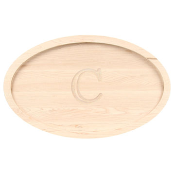 BigWood Boards Oval Maple Trencher Board, C