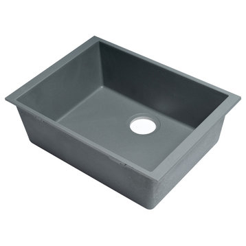 AB2420UM-T Titanium 24" Undermount Single Bowl Granite Composite Kitchen Sink