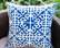 Artisan Pillows Outdoor 18" Indigo Blue Geometric Throw Pillow, Set of 2, Throw