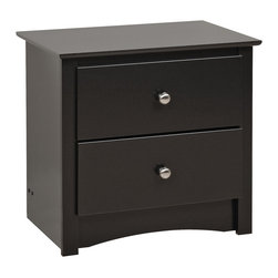Prepac Sonoma Black 2-Drawer Nightstand - Nightstands And Bedside Tables
