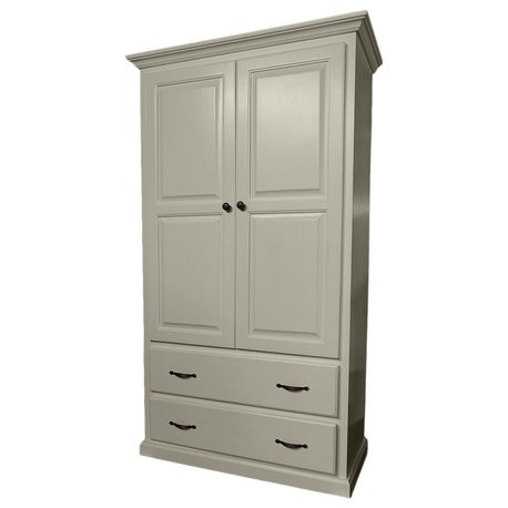Traditional Kitchen Pantry With drawers, Soft White