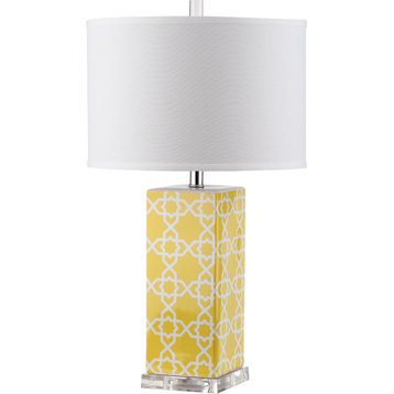 Safavieh Quatrefoil Table Lamp, Yellow