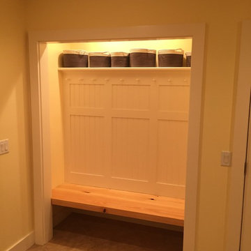 Floating Bench Nook in Mudroom