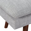 Amanda 54" Mid-Century Bench, Gray Fabric