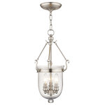 Livex Lighting - Jefferson Chain-Hang Light, Brushed Nickel - Carrying the vision of rich opulence, the Jefferson has evolved through times remaining a focal point of richness and affluence. From visions of old time class to modern day elegance, the bell jar remains a favorite in several settings of the home. Using hand blown clear glass...the possibilities are endless to find a piece that matches your desired personality and vision.