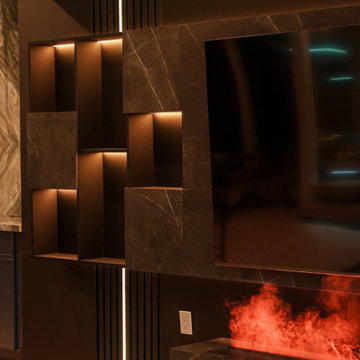The Hideout: Modern Basement Media Room
