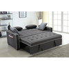 Austin Gray Fabric Sleeper Sofa with 2 USB Charging Ports and 4 Accent Pillows