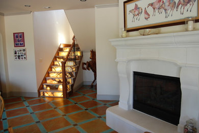 Example of an eclectic family room design in Dallas