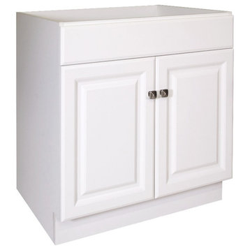 Wyndham 2-Door Ready to Assemble Wood Vanity Base in White 30-Inch