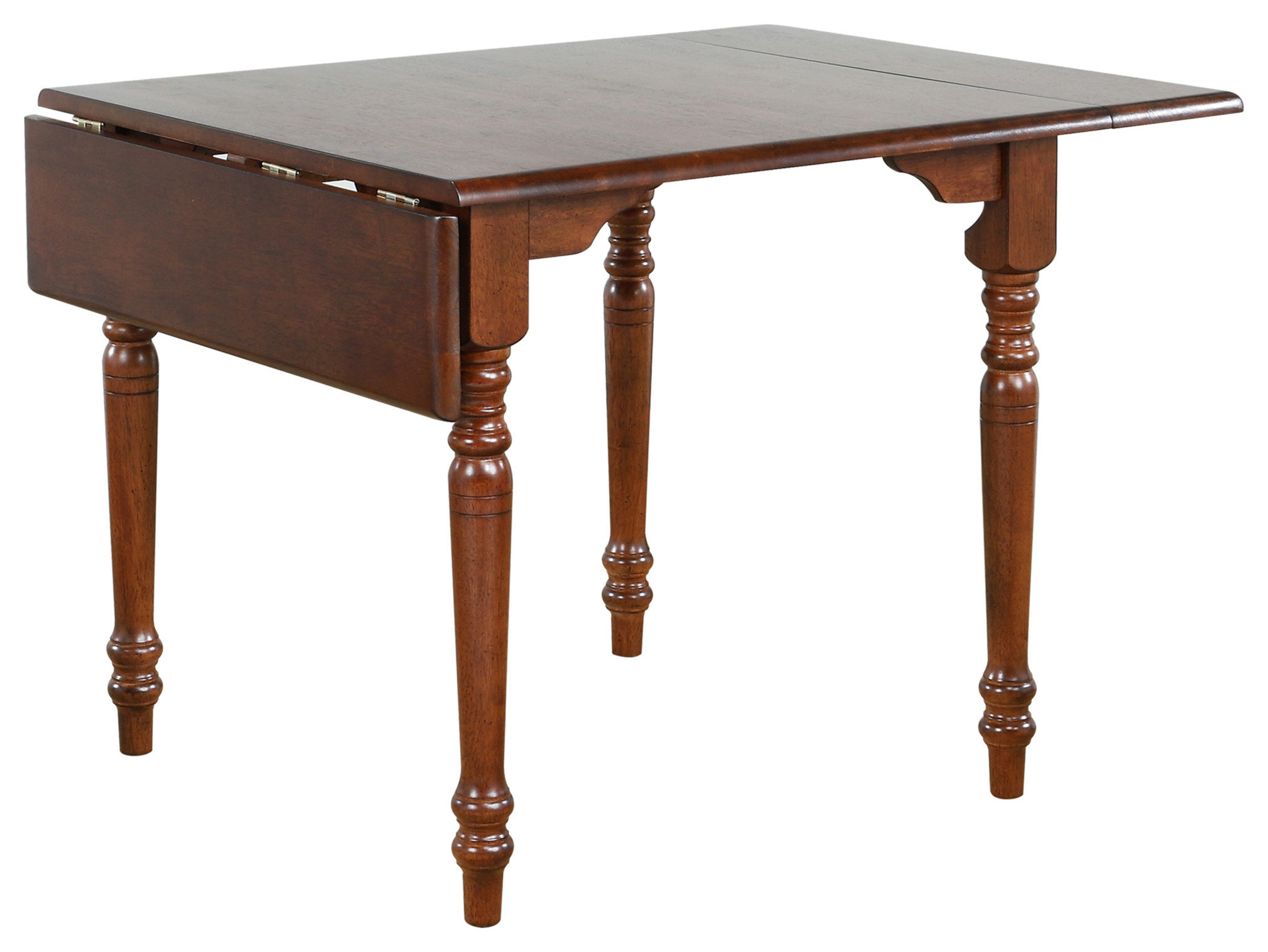 48" Rectangular Extendable Drop Leaf Dining Table Chestnut Brown Seats 6 - Traditional - Dining ...