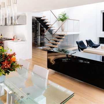 Rift Sawn White Oak Plank Flooring, Open Concept Living