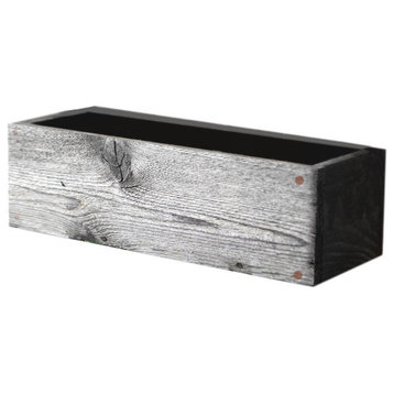 18" Rustic Planters Box, Tall Version, Natural Weathered, 6"