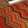 Modern Geometric Pattern Red /Orange Wool Tufted Rug - BL25, 3.6x5.6