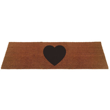 Jumbo Heart Doormat, Black, 24"x72"