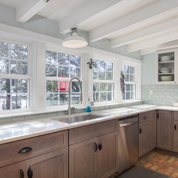 Transitional Kitchen Remodel Done in Both Stone and Boulder Color Cabinets