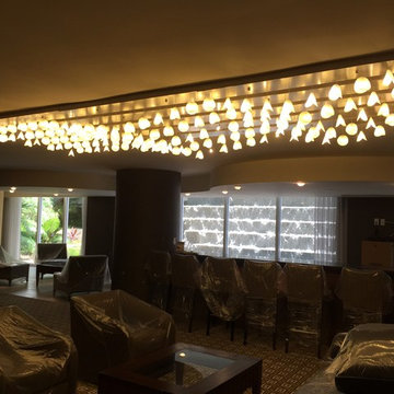CONTEMPORARY DINING CHANDELIER,PEARL SHELL FLUSH MOUNT CHANDELIER by GALILEE LIG