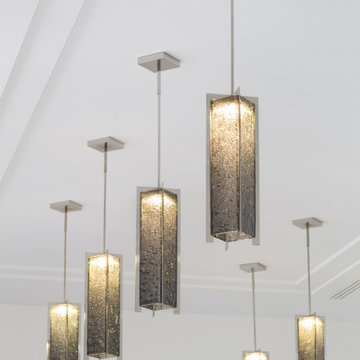 Bespoke Glass Chandeliers for Modern Mansion Living Room