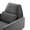 Armchair Accent Chair, Charcoal Gray, Velvet, Modern, Mid Century Lounge
